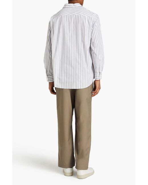 Studio Nicholson White Santos Striped Cotton-poplin Shirt for men
