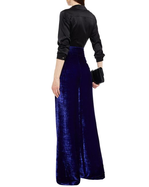 Dundas Blue Hose mit weitem bein aus samt in knitteroptik