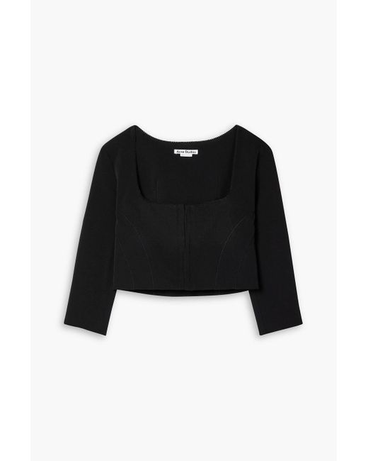 Acne Black Cropped Twill Top