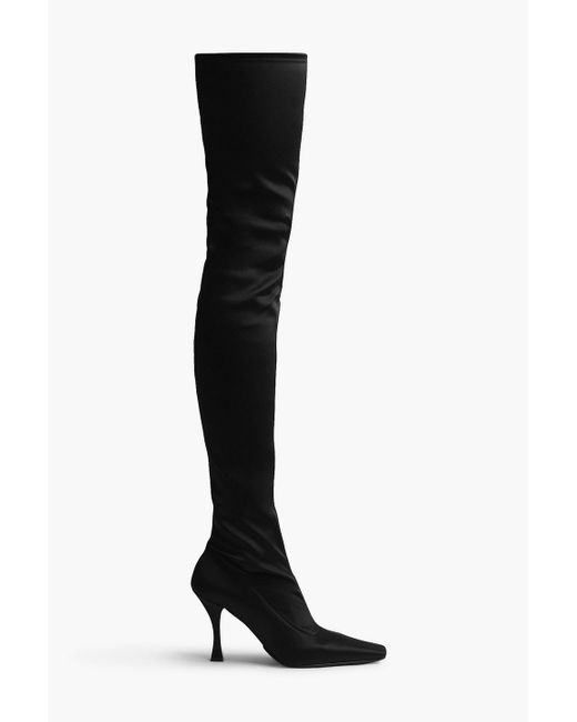 Proenza Schouler Black Trap Stretch-satin Over-the-knee Boots