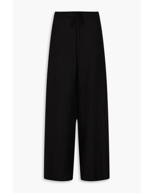 Theory Black Hose mit weitem bein aus hanf