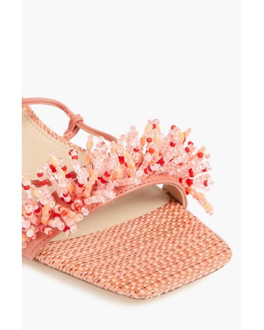 Sam Edelman Pink Walda Bead-embellished Woven Sandals