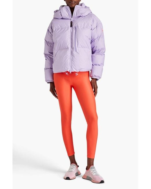 Adidas By Stella McCartney Purple Quilted Shell Hooded Jacket