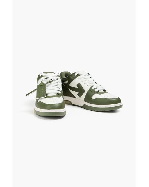Off-White c/o Virgil Abloh Green Out Of Office Leather Sneakers for men