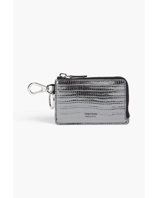 Tom Ford Metallic Lizard-effect Leather Cardholder for men