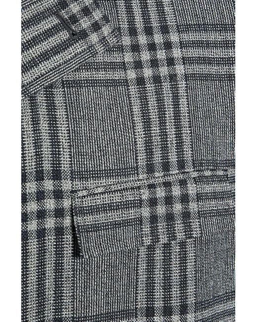 Thom Browne Gray Prince Of Wales Checked Wool-tweed Coat for men