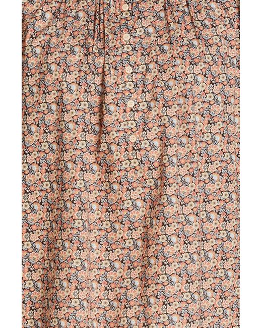 Ba&sh Brown Freja hemd aus baumwollpopeline mit floralem print