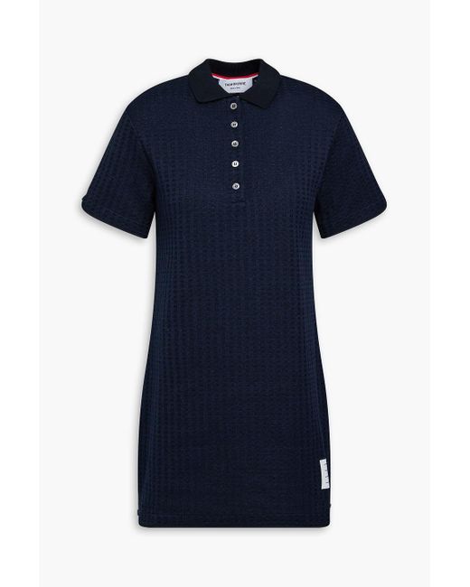 Thom Browne Blue Jacquard-knit Cotton Mini Dress