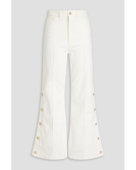 Maje White High-rise Flared Jeans
