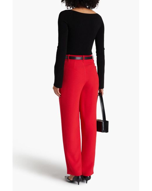 Emporio Armani Red Hose mit geradem bein aus crêpe mit falten