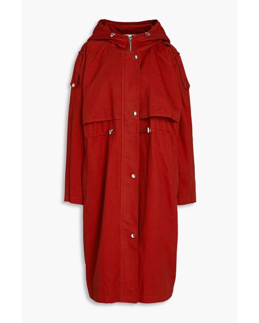Ba&sh Red Ted Cotton-twill Hooded Trench Coat