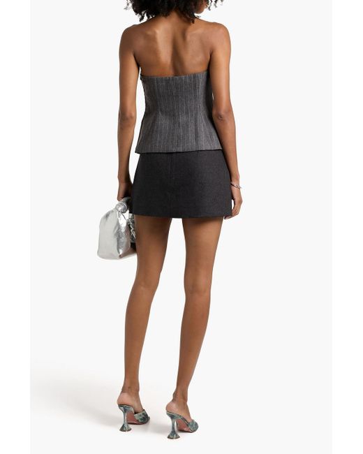 A.L.C. Black Skirt-Effect Wool-Blend Flannel Shorts