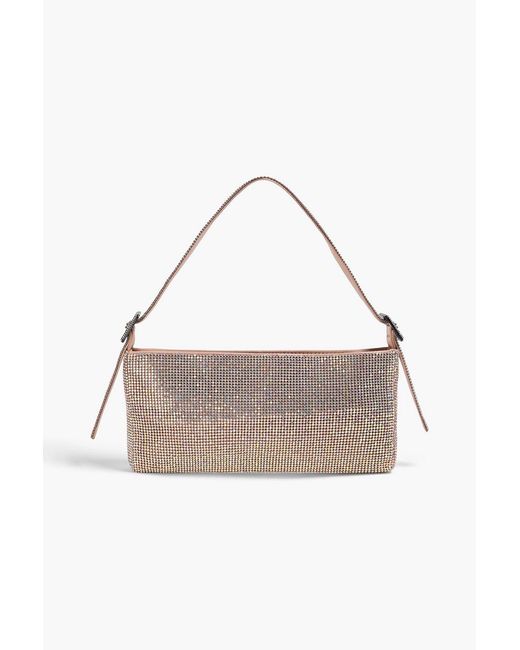 Benedetta Bruzziches Pink Your Best Friend Crystal-Embellished Satin Shoulder Bag