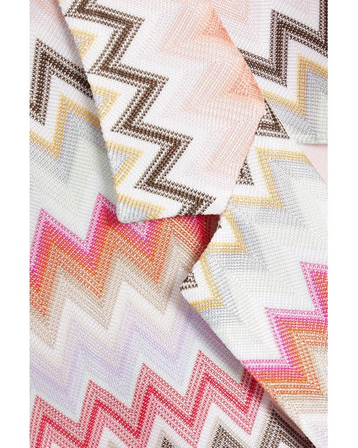 Missoni Pink Crochet-knit Cotton-blend Blazer
