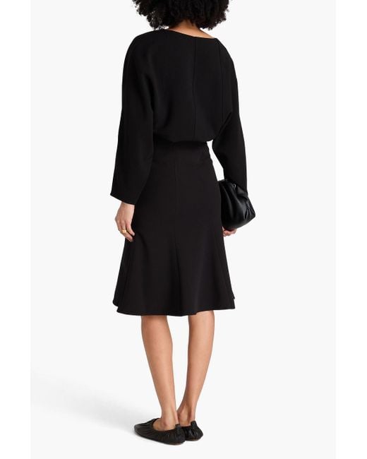 By Malene Birger Black Atlee Flared Crepe Skirt