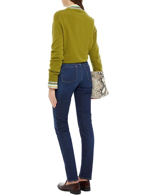 Acne Blue Faded Mid-Rise Slim-Leg Jeans