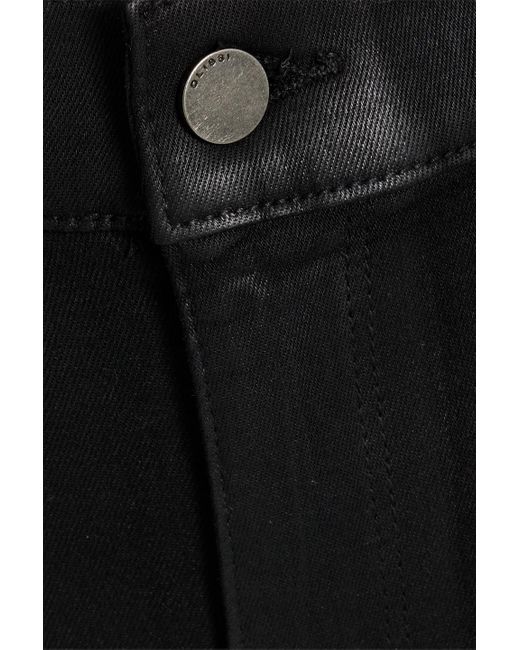 DL1961 Black Bridget Coated High-rise Bootcut Jeans