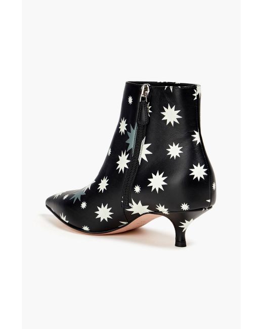 Red(v) Black Printed Leather Ankle Boots