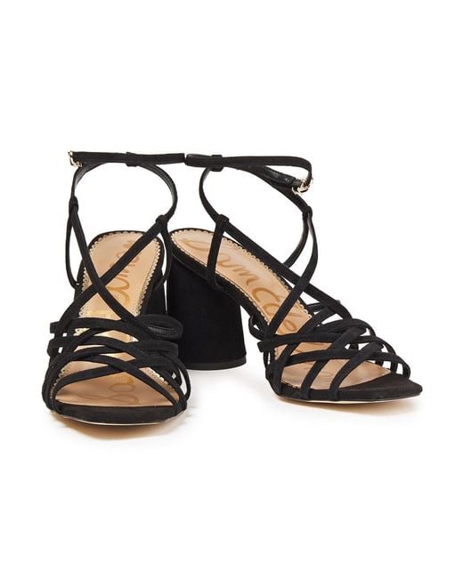 Sam Edelman Black Daffodil Suede Sandals