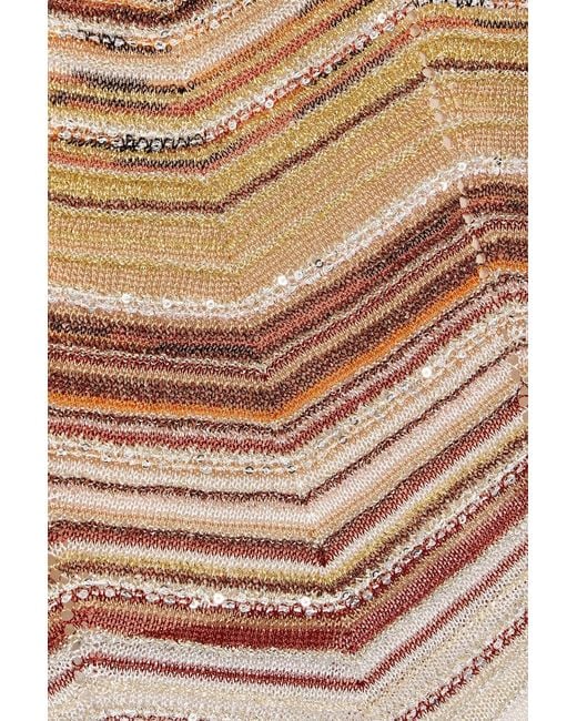 Missoni Natural Metallic Crochet-Knit Mini Dress
