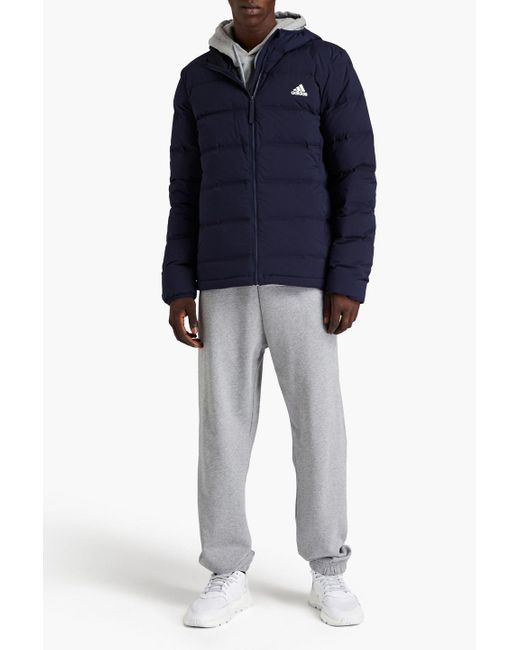 Adidas Originals Blue Helionic Quilted Shell Hooded Jacket for men