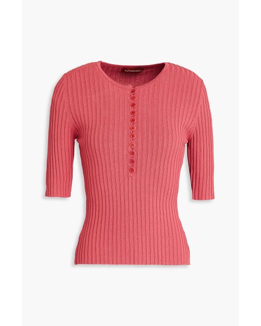 Altuzarra Red Ribbed-knit Top