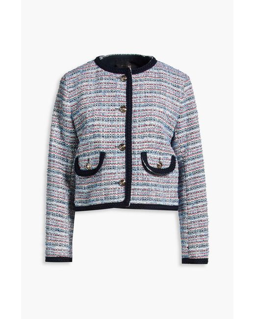 Maje Blue Metallic Tweed Jacket
