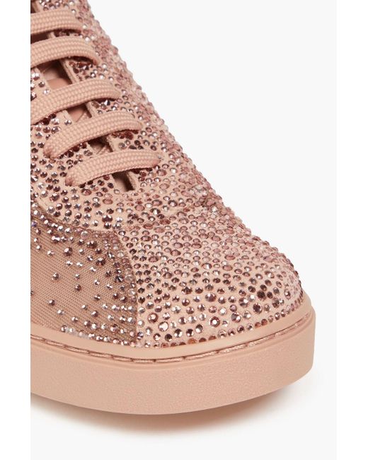 Gianvito Rossi Pink Sneakers aus shell mit kristallverzierung