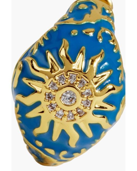 Zimmermann Blue Gold-tone, Crystal And Enamel Single Earring