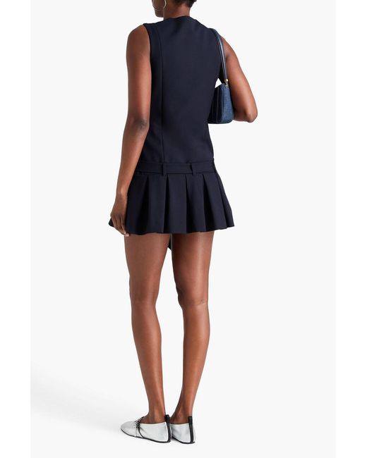 Claudie Pierlot Belted Pleated Twill Mini Dress in Blue | Lyst Australia