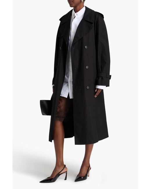 Wardrobe NYC Black Belted Cotton-Gabardine Trench Coat