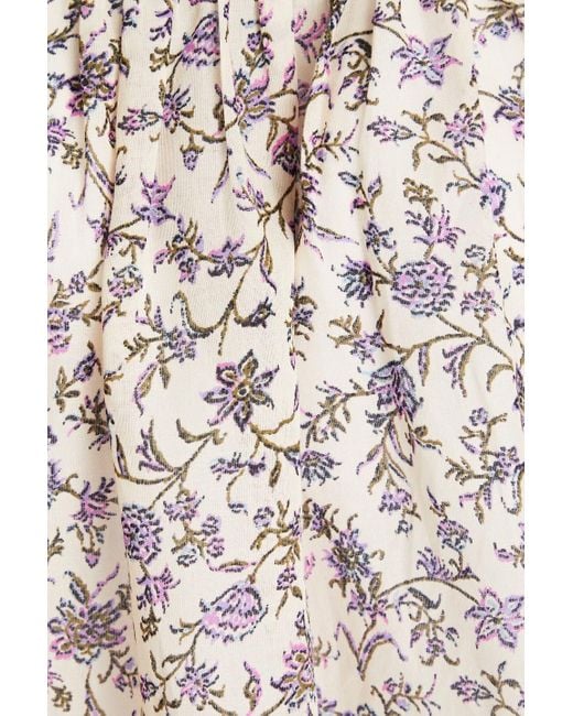 Ulla Johnson White Stella Floral-print Cotton-blend Top