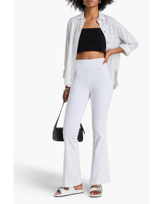 FRAME White The Jetset High-Rise Flared Jeans