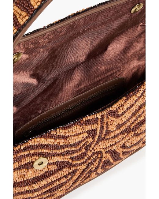 Staud Brown Schultertasche "tommy" mit zierperlen