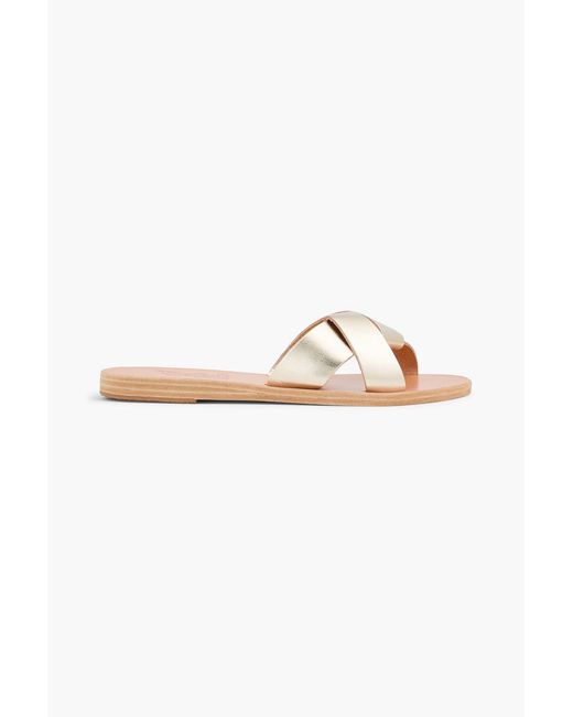 Ancient Greek Sandals Metallic Whitney Twisted Leather Sandals