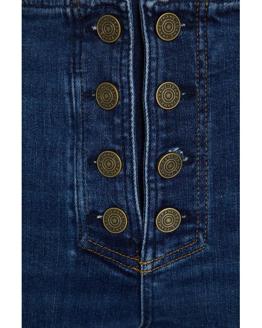 FRAME Blue Le Slim Palazzo High-rise Wide-leg Jeans