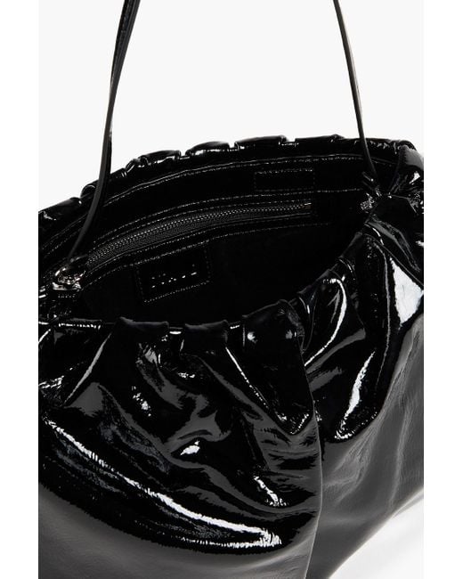 Staud Black Phoebe Patent-Leather Shoulder Bag