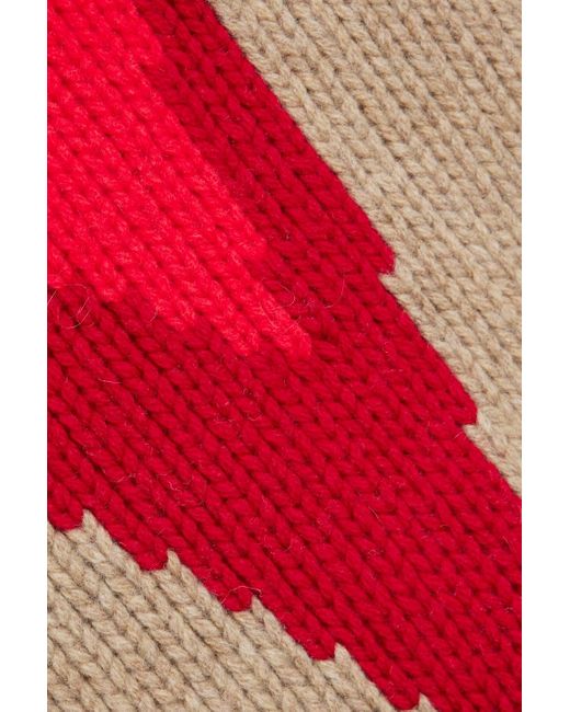 J.W. Anderson Red Intarsia Wool Hoodie for men