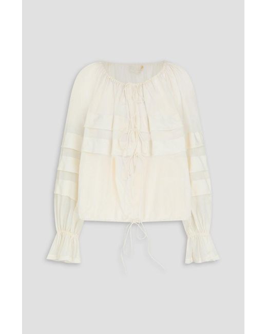 Ulla Johnson White Cora Cotton And Silk-blend Voile Blouse