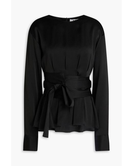 Rohe Black Belted Satin Kimono
