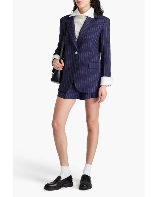 Sandro Blue Pinstriped Twill Blazer