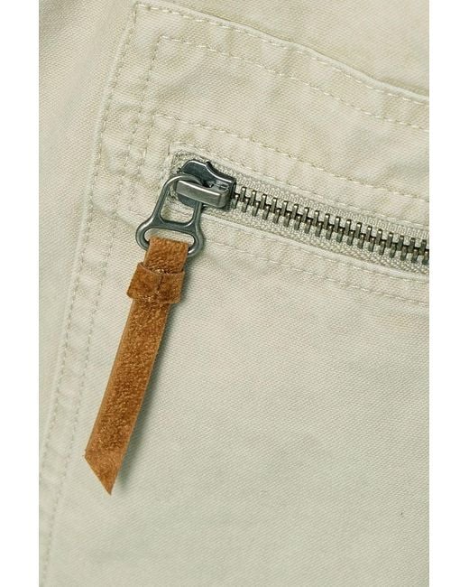Isabel Marant White Kanna Pleated Cotton-Canvas Straight-Leg Cargo Pants
