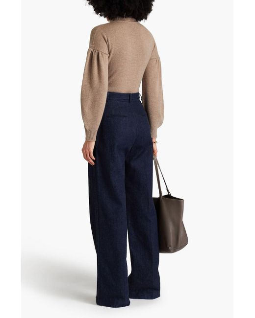 Max Mara Natural Maldive Wool And Cashmere-blend Turtleneck Sweater