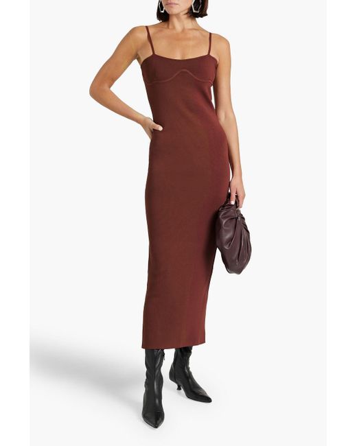 Nanushka Purple Nyoka Stretch-knit Midi Dress