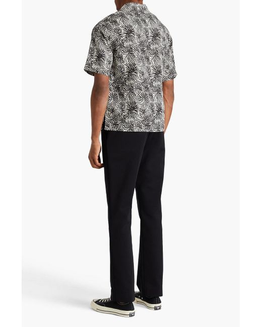 Sandro Gray Printed Lyocell And Linen-blend Shirt for men