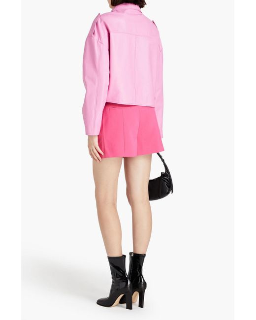 Red(v) Pink Zweifarbige shorts aus crêpe in rock-optik