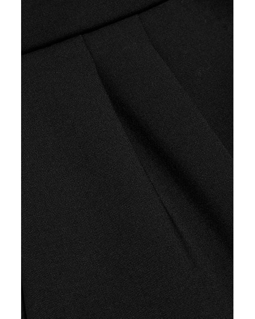 Max Mara Black Verbano Wool-Blend Crepe Straight-Leg Pants