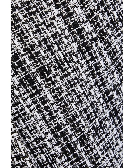 Carolina Herrera White Pleated Cotton-blend Tweed Shorts