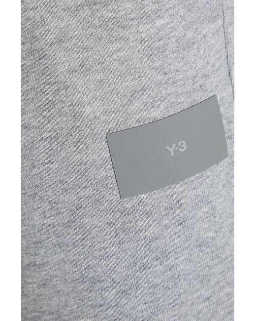 Y-3 Gray Printed French Cotton-terry Sweatpants for men