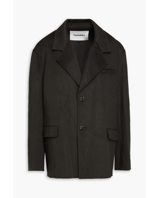 Nanushka Black Wool And Silk-blend Felt Blazer